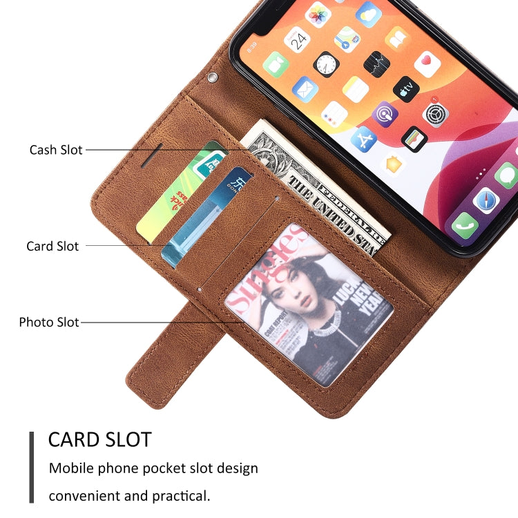 For iPhone 11 Pro Max Skin Feel Splicing Horizontal Flip Leather Case with Holder & Card Slots & Wallet & Photo Frame