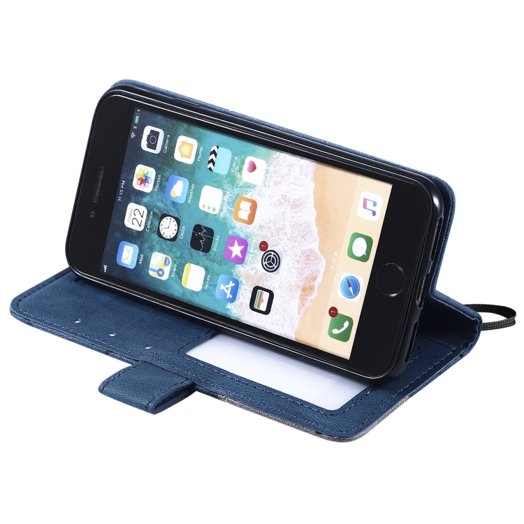 For iPhone SE 2022 / SE 2020 / 8 / 7 Skin Feel Splicing Horizontal Flip Leather Case with Holder & Card Slots & Wallet & Photo Frame