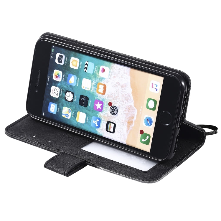 For iPhone SE 2022 / SE 2020 / 8 / 7 Skin Feel Splicing Horizontal Flip Leather Case with Holder & Card Slots & Wallet & Photo Frame