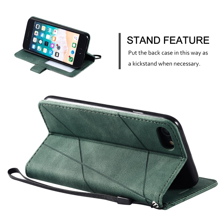 For iPhone SE 2022 / SE 2020 / 8 / 7 Skin Feel Splicing Horizontal Flip Leather Case with Holder & Card Slots & Wallet & Photo Frame