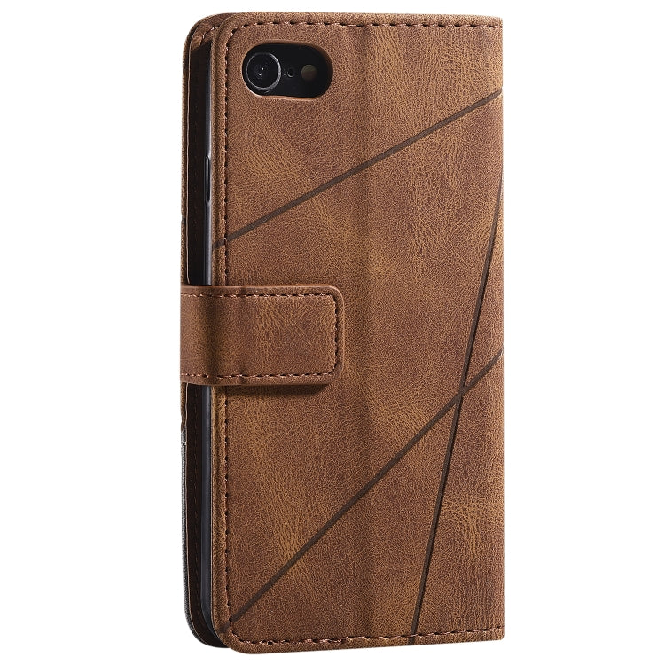 For iPhone SE 2022 / SE 2020 / 8 / 7 Skin Feel Splicing Horizontal Flip Leather Case with Holder & Card Slots & Wallet & Photo Frame