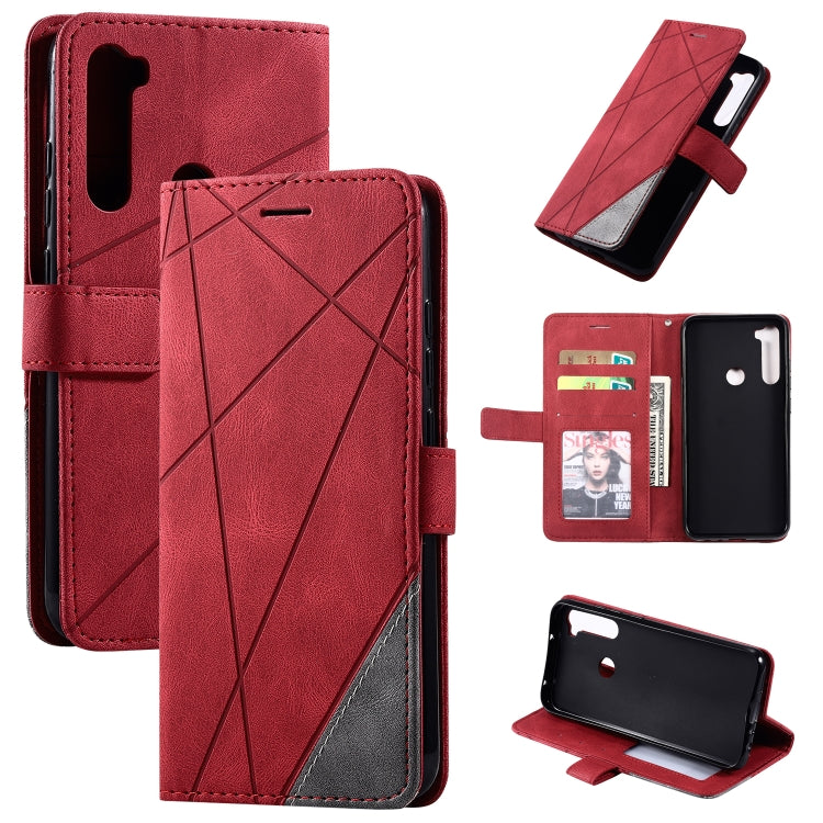For Xiaomi Redmi Note 8 Skin Feel Splicing Horizontal Flip Leather Case with Holder & Card Slots & Wallet & Photo Frame