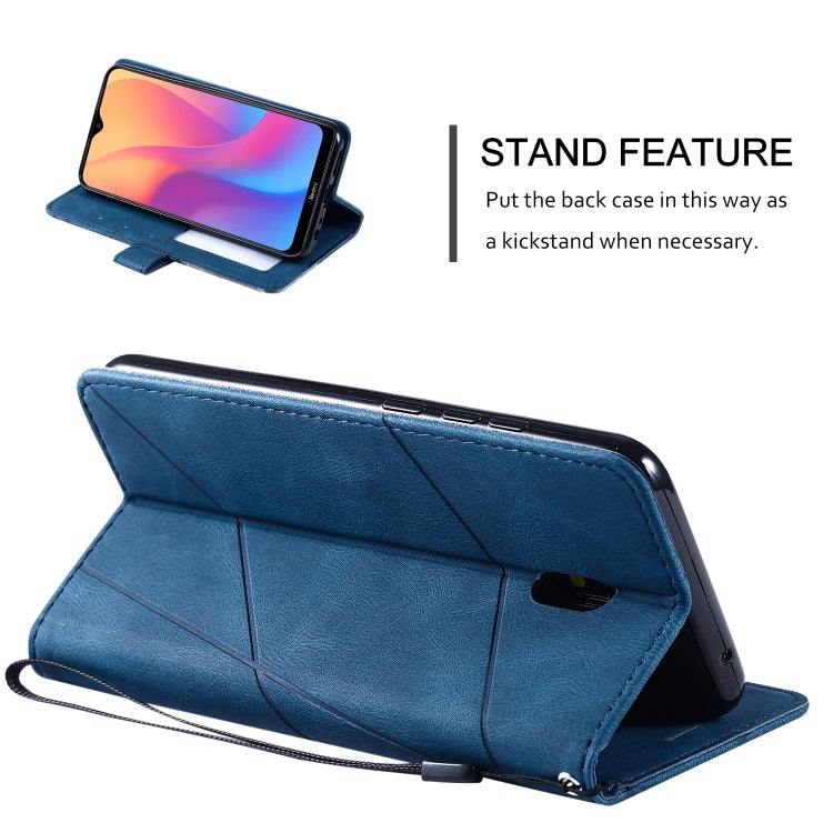 For Xiaomi Redmi 8A Skin Feel Splicing Horizontal Flip Leather Case with Holder & Card Slots & Wallet & Photo Frame