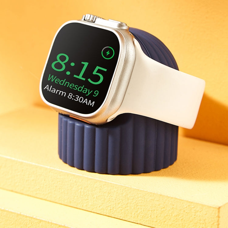 For Apple Watch Wave Pattern Silicone Watch Charging Stand