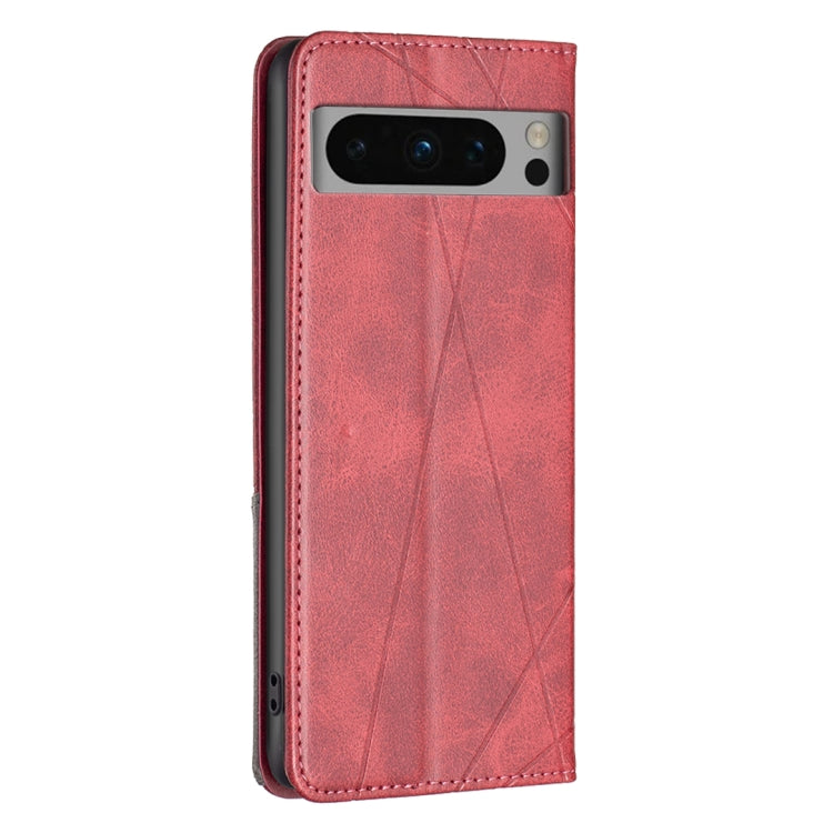 For Google Pixel 8 Pro Rhombus Texture Magnetic Leather Phone Case