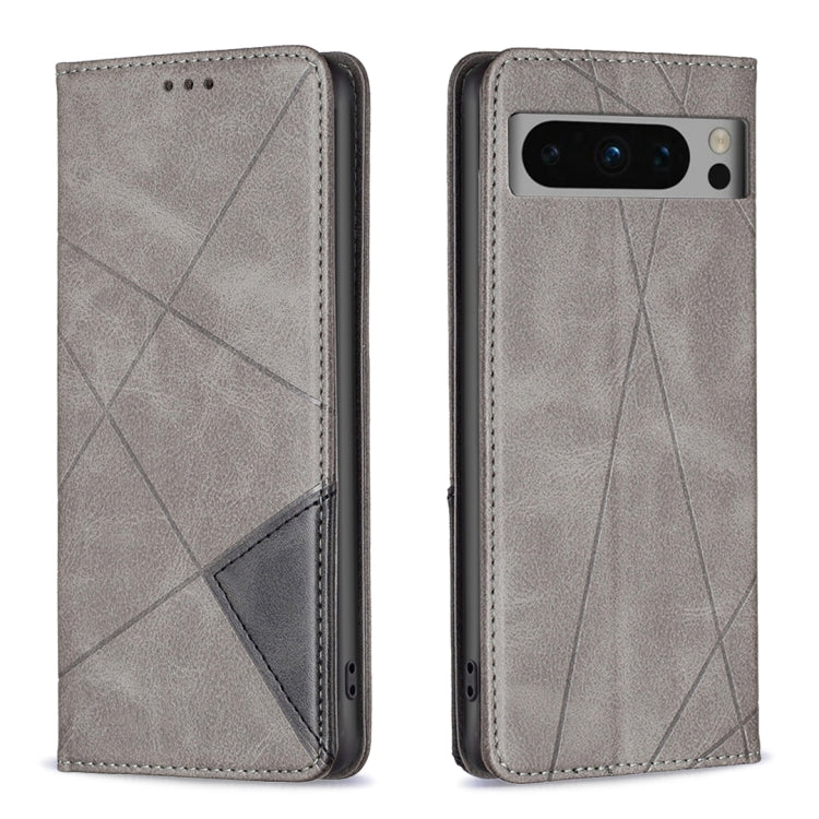 For Google Pixel 8 Pro Rhombus Texture Magnetic Leather Phone Case