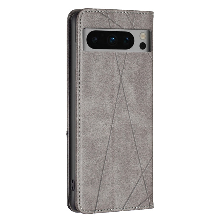 For Google Pixel 8 Pro Rhombus Texture Magnetic Leather Phone Case
