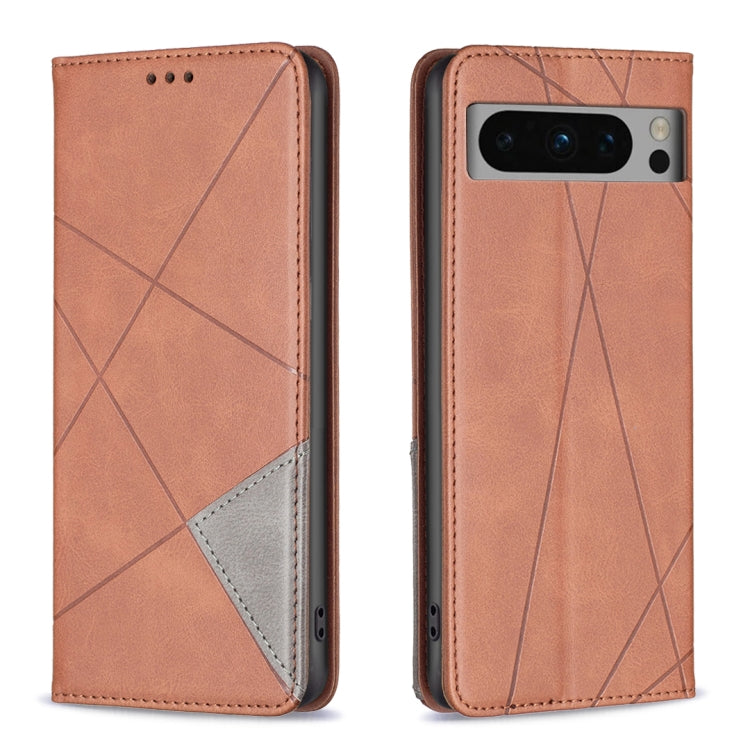 For Google Pixel 8 Pro Rhombus Texture Magnetic Leather Phone Case