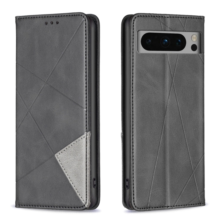 For Google Pixel 8 Pro Rhombus Texture Magnetic Leather Phone Case
