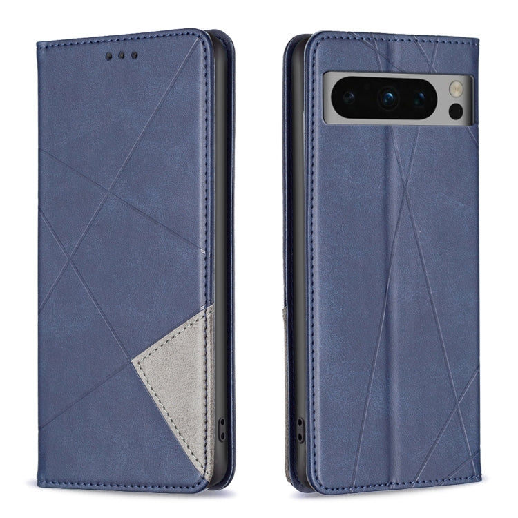 For Google Pixel 8 Pro Rhombus Texture Magnetic Leather Phone Case