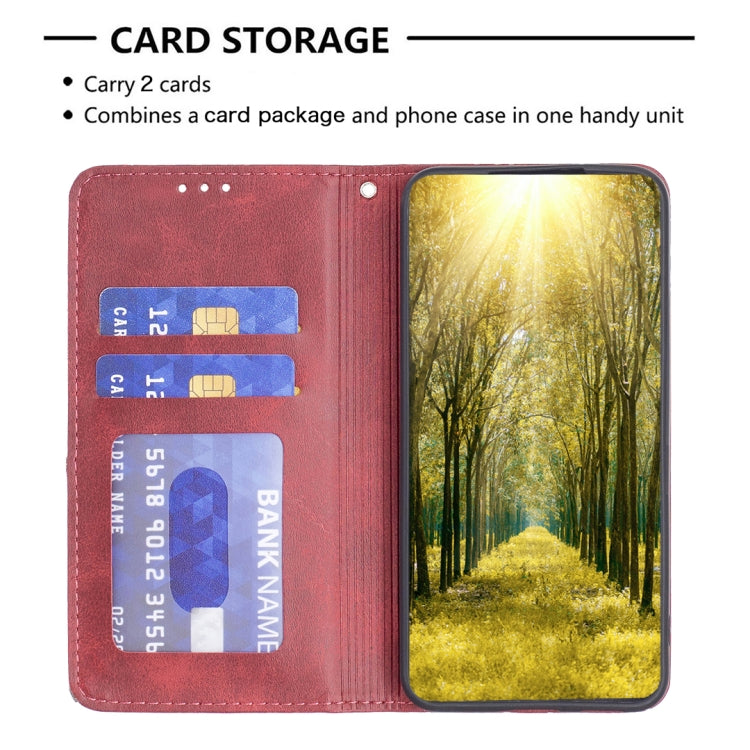 For Xiaomi Poco M6 4G / Redmi 13 4G Rhombus Texture Magnetic Leather Phone Case