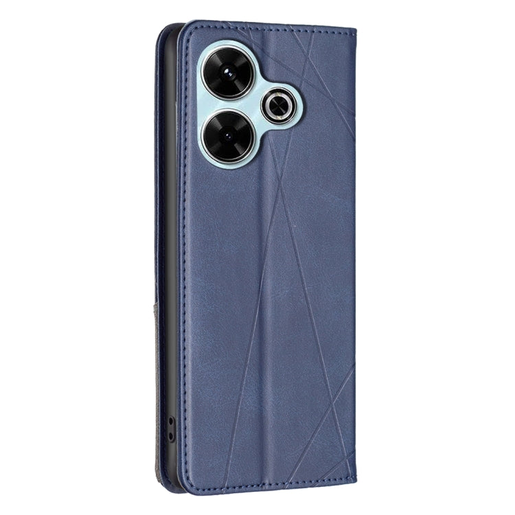 For Xiaomi Poco M6 4G / Redmi 13 4G Rhombus Texture Magnetic Leather Phone Case