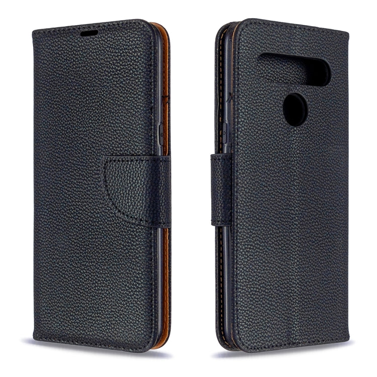For LG K61 Litchi Texture Pure Color Horizontal Flip Leather Case with Holder & Card Slots & Wallet & Lanyard
