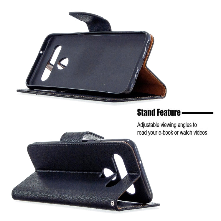 For LG K61 Litchi Texture Pure Color Horizontal Flip Leather Case with Holder & Card Slots & Wallet & Lanyard
