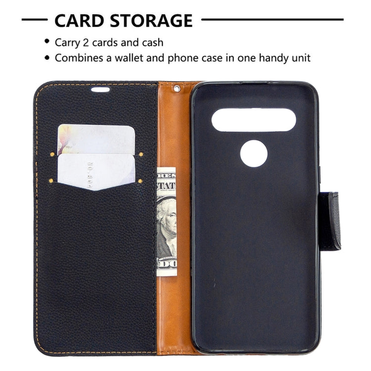 For LG K61 Litchi Texture Pure Color Horizontal Flip Leather Case with Holder & Card Slots & Wallet & Lanyard