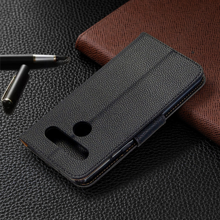 For LG K61 Litchi Texture Pure Color Horizontal Flip Leather Case with Holder & Card Slots & Wallet & Lanyard
