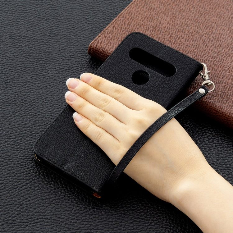 For LG K61 Litchi Texture Pure Color Horizontal Flip Leather Case with Holder & Card Slots & Wallet & Lanyard