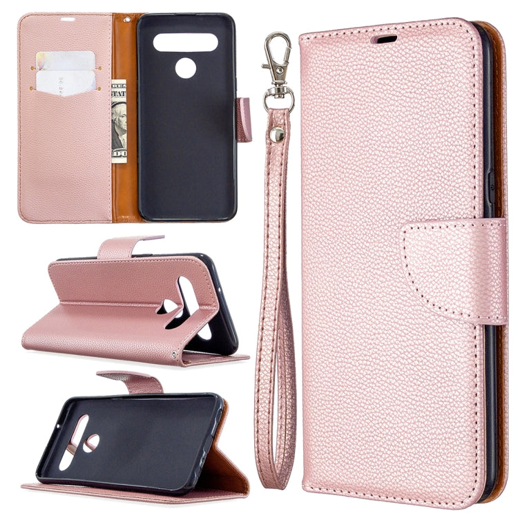 For LG K61 Litchi Texture Pure Color Horizontal Flip Leather Case with Holder & Card Slots & Wallet & Lanyard