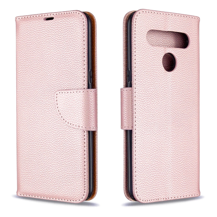 For LG K61 Litchi Texture Pure Color Horizontal Flip Leather Case with Holder & Card Slots & Wallet & Lanyard