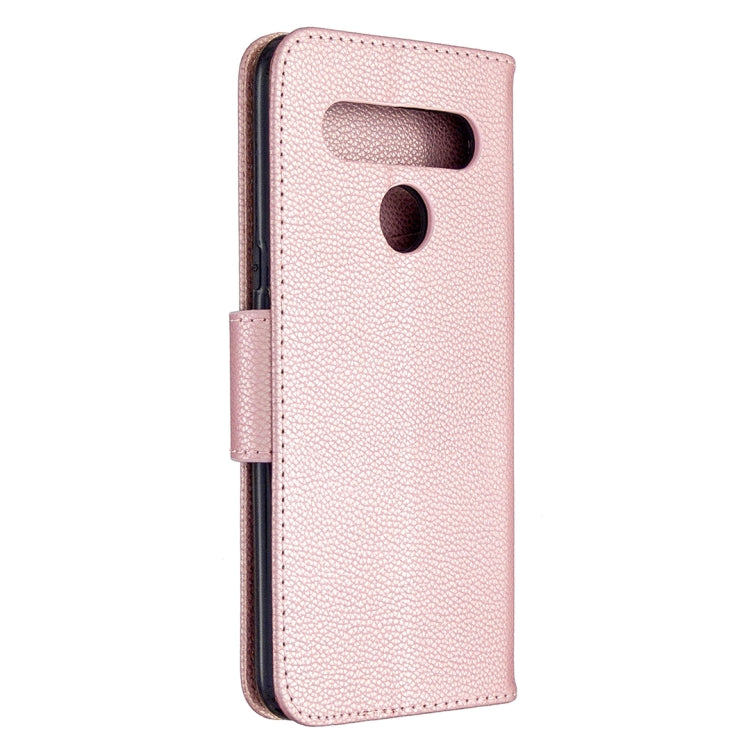For LG K61 Litchi Texture Pure Color Horizontal Flip Leather Case with Holder & Card Slots & Wallet & Lanyard