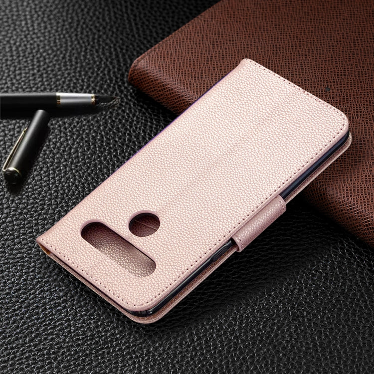 For LG K61 Litchi Texture Pure Color Horizontal Flip Leather Case with Holder & Card Slots & Wallet & Lanyard