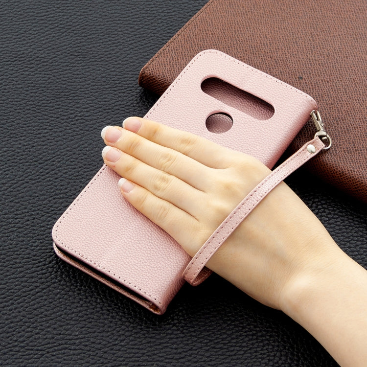 For LG K61 Litchi Texture Pure Color Horizontal Flip Leather Case with Holder & Card Slots & Wallet & Lanyard