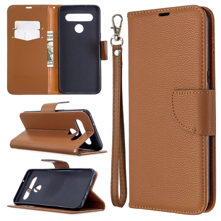 For LG K61 Litchi Texture Pure Color Horizontal Flip Leather Case with Holder & Card Slots & Wallet & Lanyard