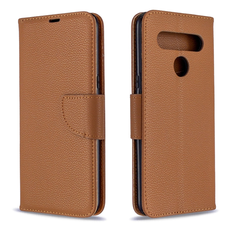 For LG K61 Litchi Texture Pure Color Horizontal Flip Leather Case with Holder & Card Slots & Wallet & Lanyard