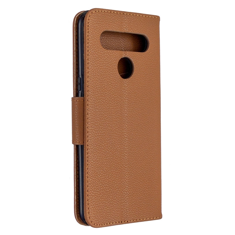 For LG K61 Litchi Texture Pure Color Horizontal Flip Leather Case with Holder & Card Slots & Wallet & Lanyard