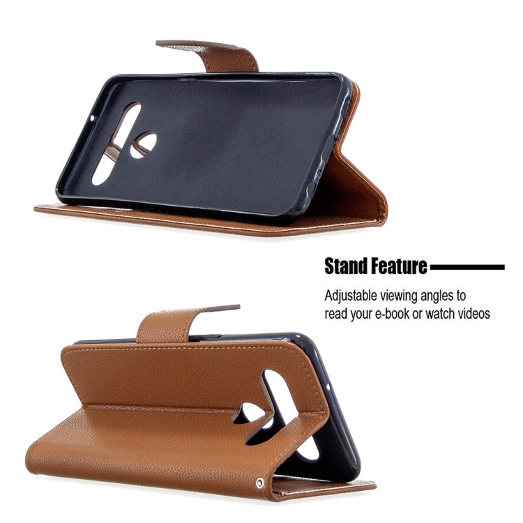 For LG K61 Litchi Texture Pure Color Horizontal Flip Leather Case with Holder & Card Slots & Wallet & Lanyard