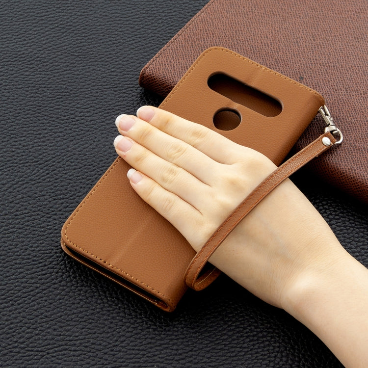 For LG K61 Litchi Texture Pure Color Horizontal Flip Leather Case with Holder & Card Slots & Wallet & Lanyard