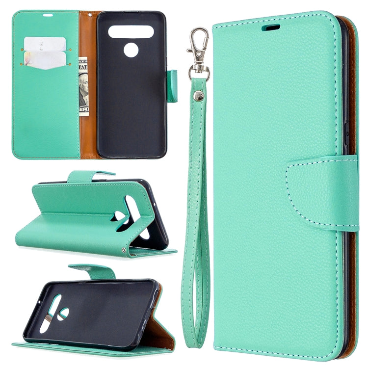 For LG K61 Litchi Texture Pure Color Horizontal Flip Leather Case with Holder & Card Slots & Wallet & Lanyard