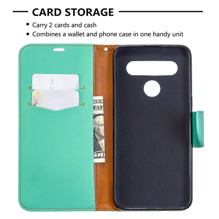 For LG K61 Litchi Texture Pure Color Horizontal Flip Leather Case with Holder & Card Slots & Wallet & Lanyard