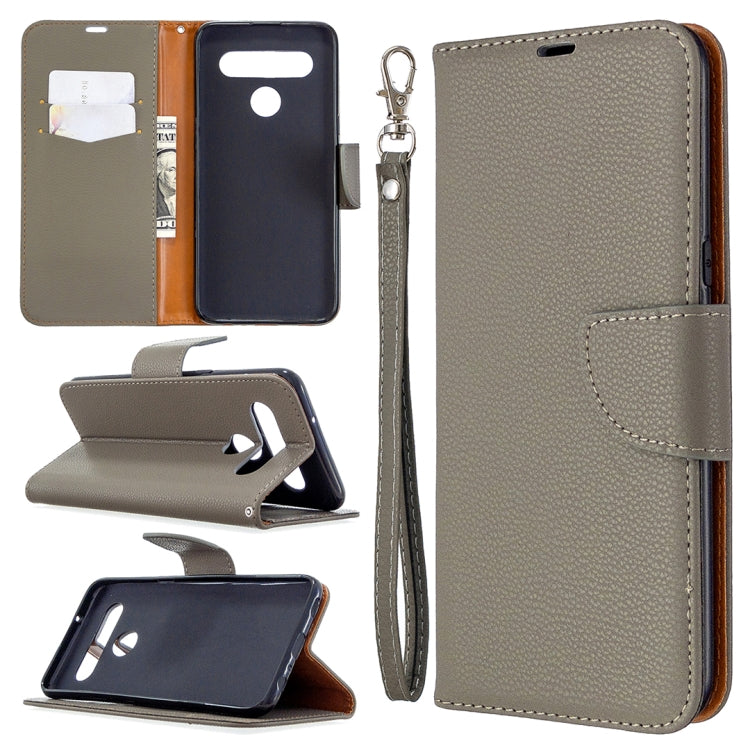 For LG K61 Litchi Texture Pure Color Horizontal Flip Leather Case with Holder & Card Slots & Wallet & Lanyard