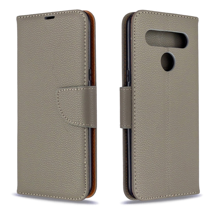 For LG K61 Litchi Texture Pure Color Horizontal Flip Leather Case with Holder & Card Slots & Wallet & Lanyard