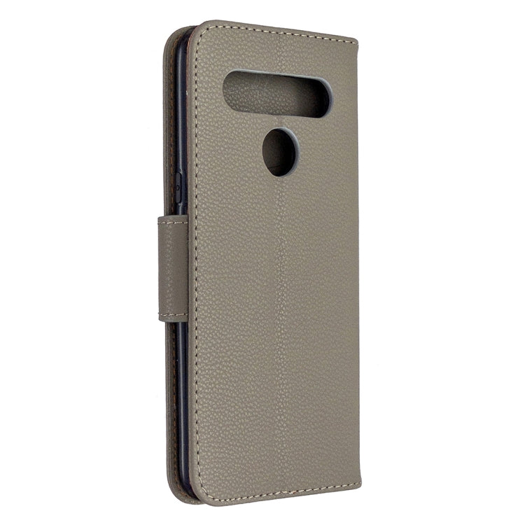 For LG K61 Litchi Texture Pure Color Horizontal Flip Leather Case with Holder & Card Slots & Wallet & Lanyard