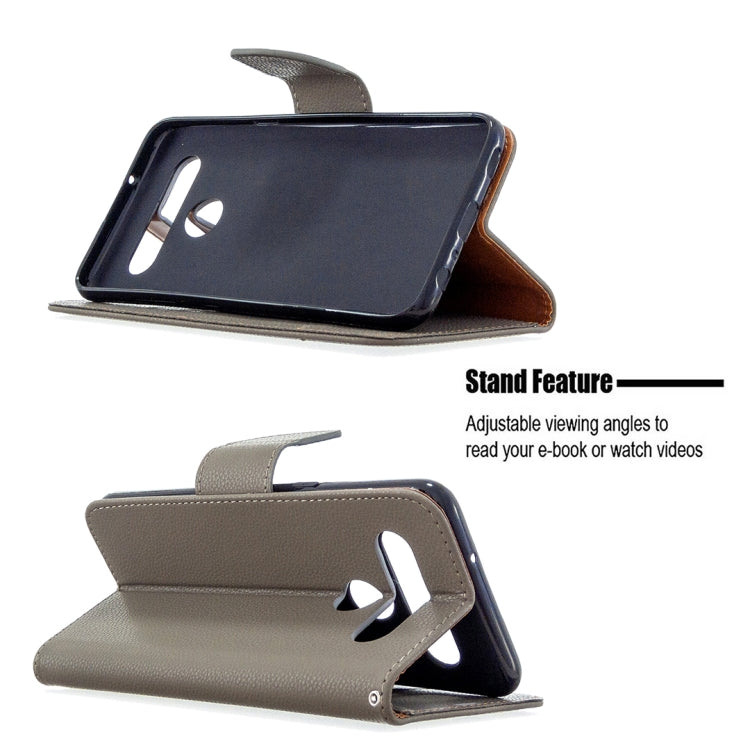 For LG K61 Litchi Texture Pure Color Horizontal Flip Leather Case with Holder & Card Slots & Wallet & Lanyard