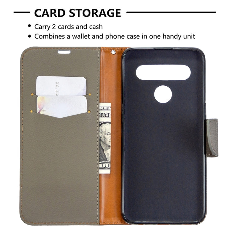 For LG K61 Litchi Texture Pure Color Horizontal Flip Leather Case with Holder & Card Slots & Wallet & Lanyard