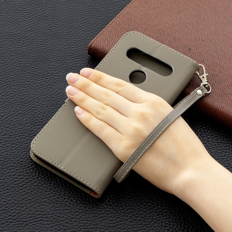For LG K61 Litchi Texture Pure Color Horizontal Flip Leather Case with Holder & Card Slots & Wallet & Lanyard