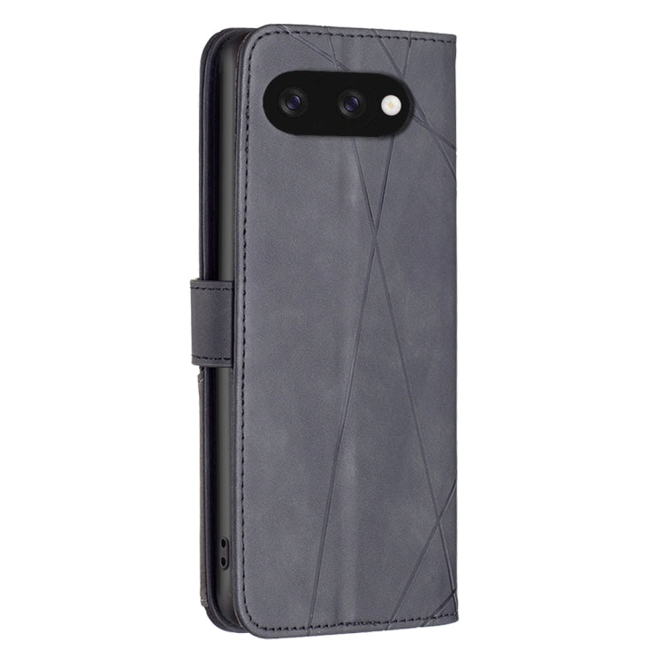 For Google Pixel 9A Magnetic Buckle Rhombus Texture Leather Phone Case