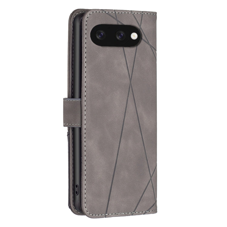 For Google Pixel 9A Magnetic Buckle Rhombus Texture Leather Phone Case