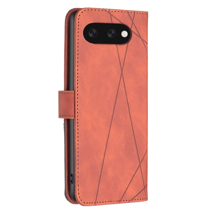 For Google Pixel 9A Magnetic Buckle Rhombus Texture Leather Phone Case