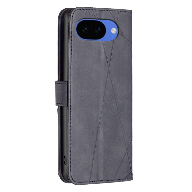 For Google Pixel 10a Magnetic Buckle Rhombus Texture Leather Phone Case