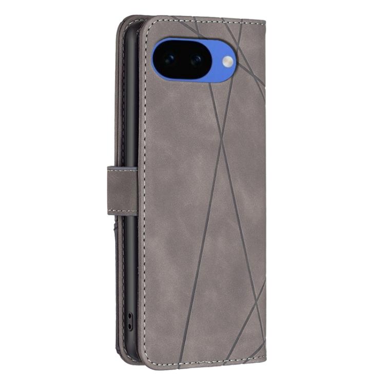 For Google Pixel 10a Magnetic Buckle Rhombus Texture Leather Phone Case