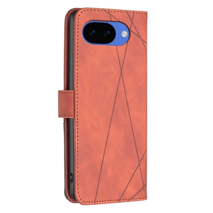 For Google Pixel 10a Magnetic Buckle Rhombus Texture Leather Phone Case