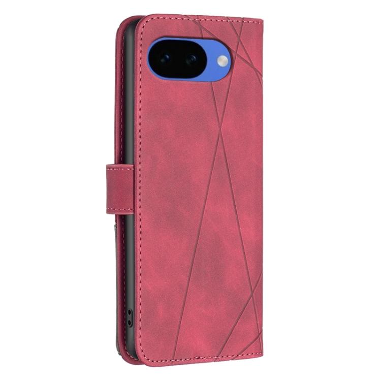 For Google Pixel 10a Magnetic Buckle Rhombus Texture Leather Phone Case