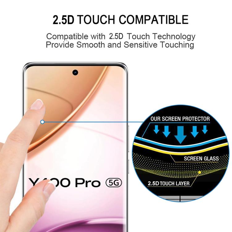 For vivo Y400 Pro 5G 3D Curved Edge Full Screen Tempered Glass Film