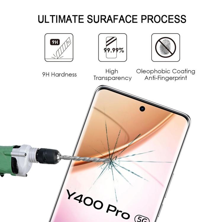 For vivo Y400 Pro 5G 3D Curved Edge Full Screen Tempered Glass Film