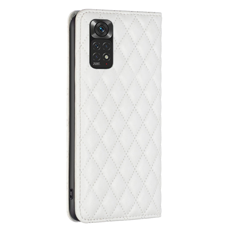 For Xiaomi Redmi Note 12S 4G / Note 11 Diamond Lattice Magnetic Leather Flip Phone Case