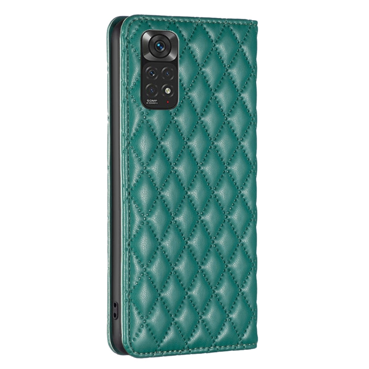 For Xiaomi Redmi Note 12S 4G / Note 11 Diamond Lattice Magnetic Leather Flip Phone Case